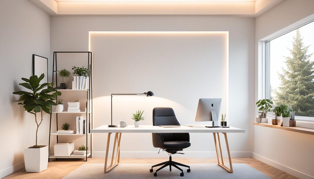 minimalist home office lighting